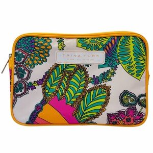 Trina Turk for Clinique collab zip closure cosmetic make up bag